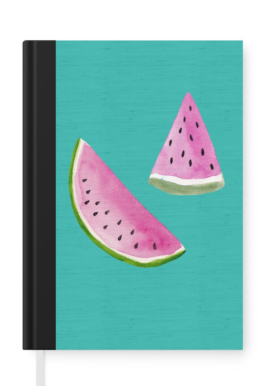MuchoWow Notizbuch Wassermelone - Aquarell - Blau, Notebook, Notizblock a5, Tagebuch, Journal Liniert