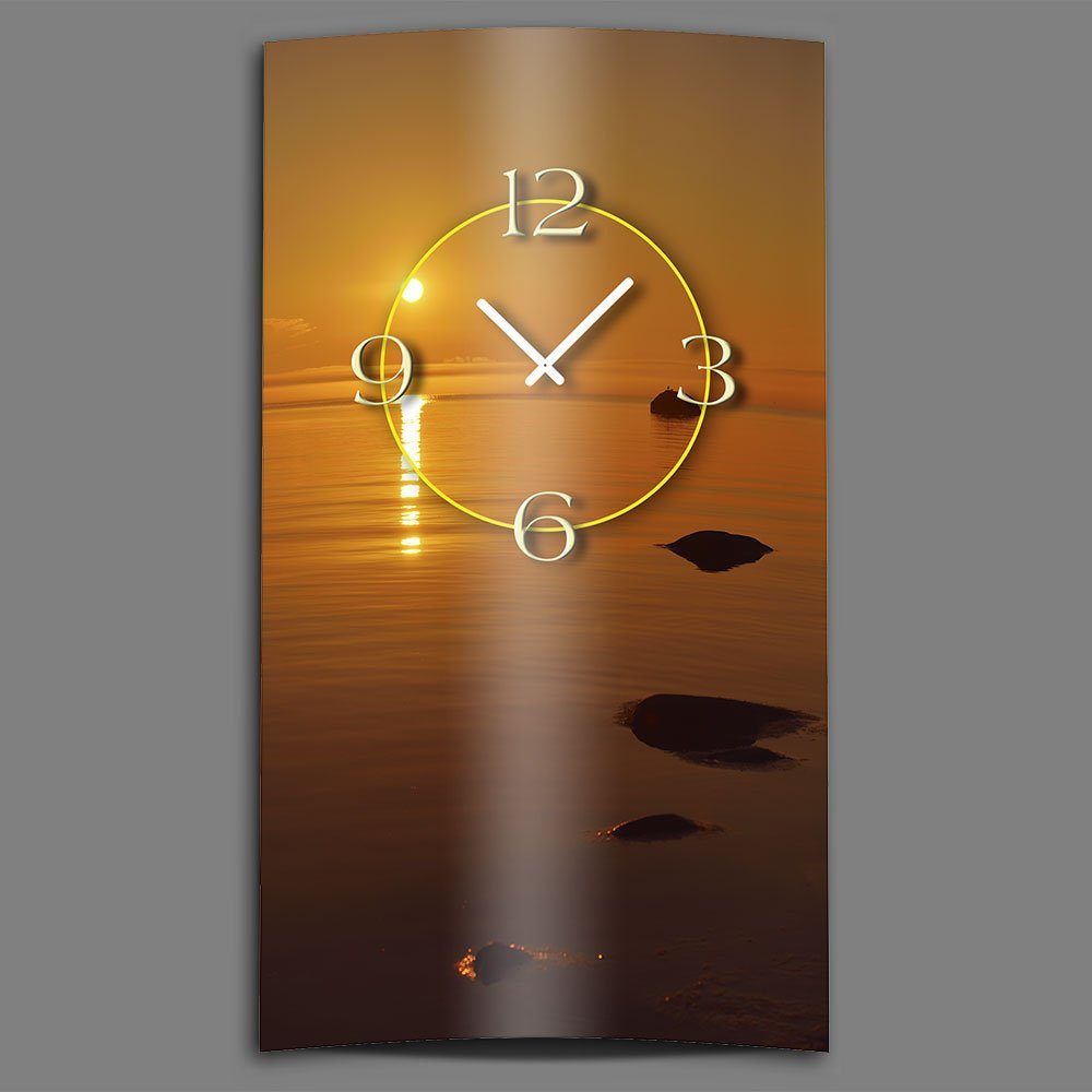 Designer 3D-Optik Design Sonnenuntergang aus Alu-Dibond) modernes Wanduhr Meer Wanduhr Wanduhren (Einzigartige dixtime leise 4mm