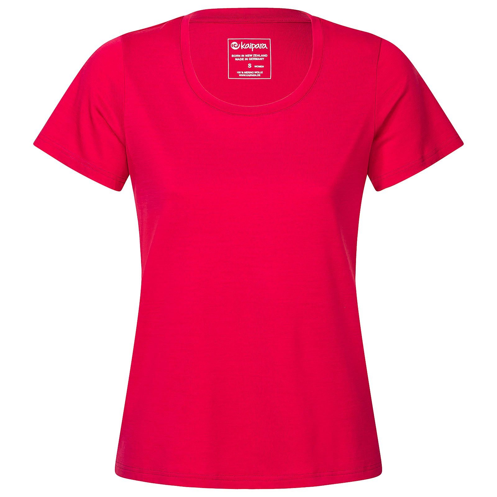 Kaipara - Merino Sportswear Rundhalsshirt URBAN Merino Shirt Damen Kurzarm Regular 200 weiter Ausschnitt (1-tlg) aus reiner Merinowolle Made in Germany Pink