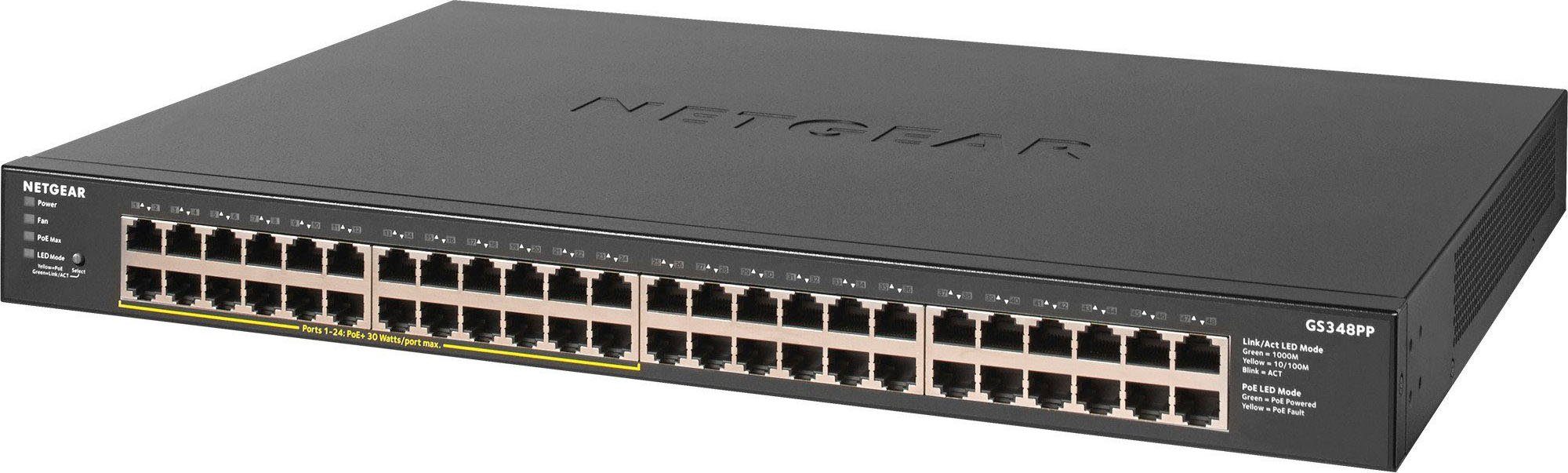 Netzwerk-Switch Unmanaged Ethernet Ethernet NETGEAR GS348PP Gigabit over Power (10/100/1000)