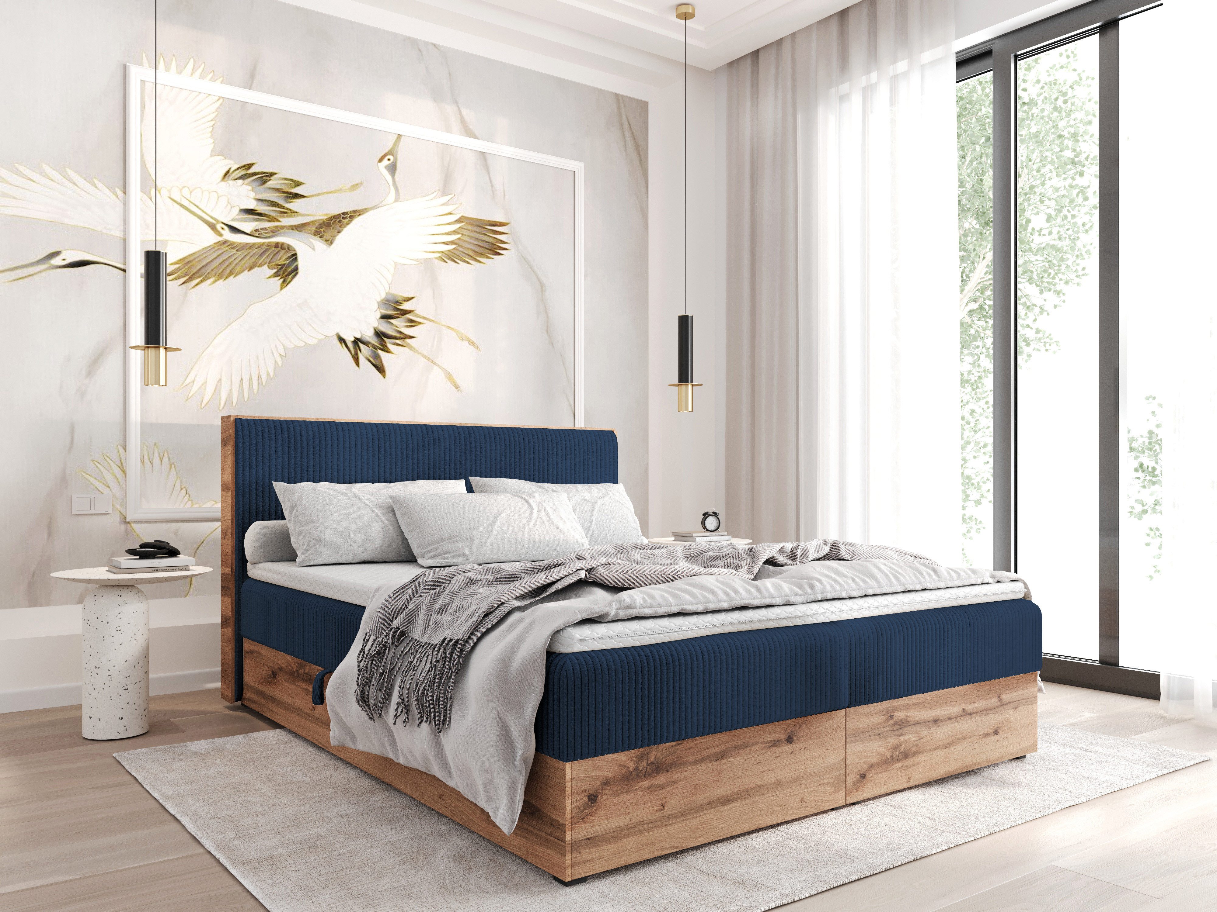 AN-MOEBEL4U Boxspringbett Boxspringbett TESSA in Stoff günstig online kaufen