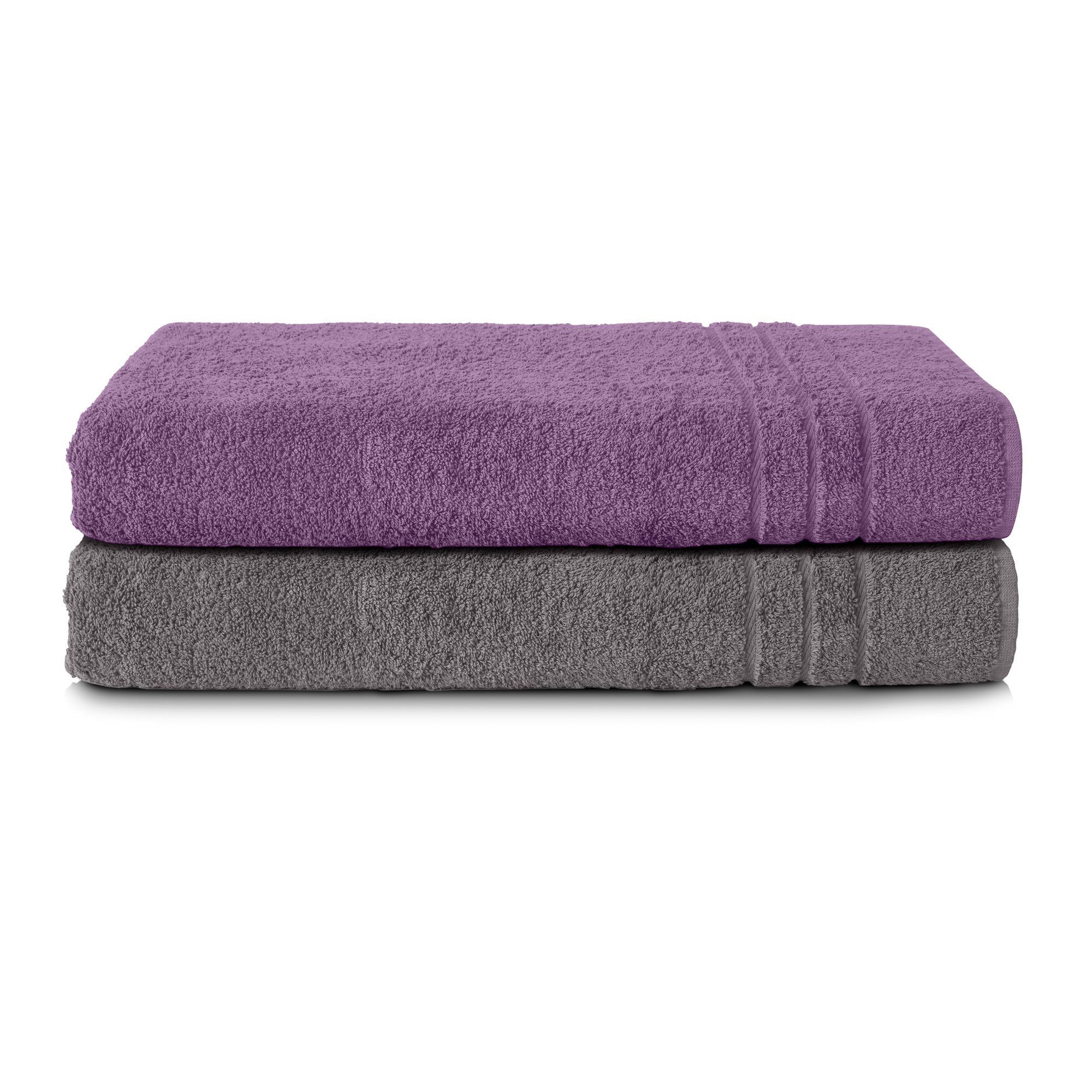 2er-Set Saunahandtücher Premium – 70x200 Cm, 625 G/m², Anthrazit, Aus Feinster Baumwolle