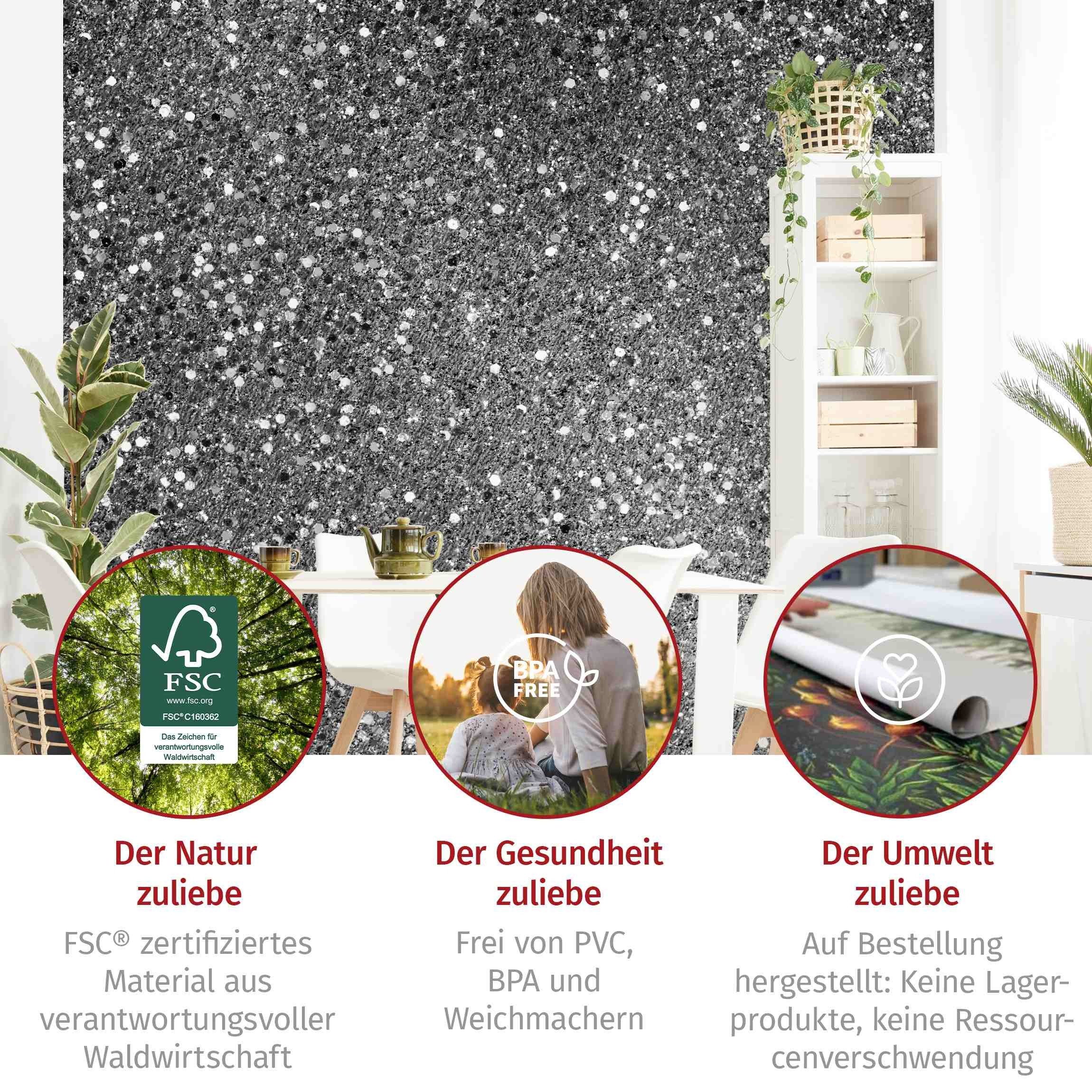 Bilderdepot24 Mustertapete Muster Glitzer Konfetti Schwarz-Weiß Modern Wanddeko, Glatt, Matt, (Vliestapete inkl. Kleister oder selbstklebend), Wohnzimmer Schlaf – Bild 5 von 5