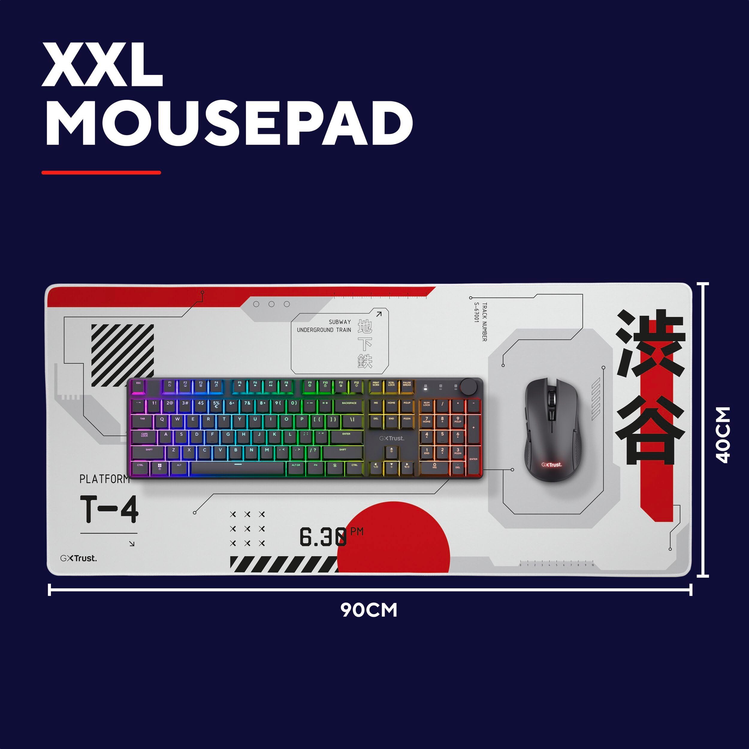 Trust Mauspad GXT 759 XXL, XXL Gaming-Mauspad mit rutschfester Unterseite