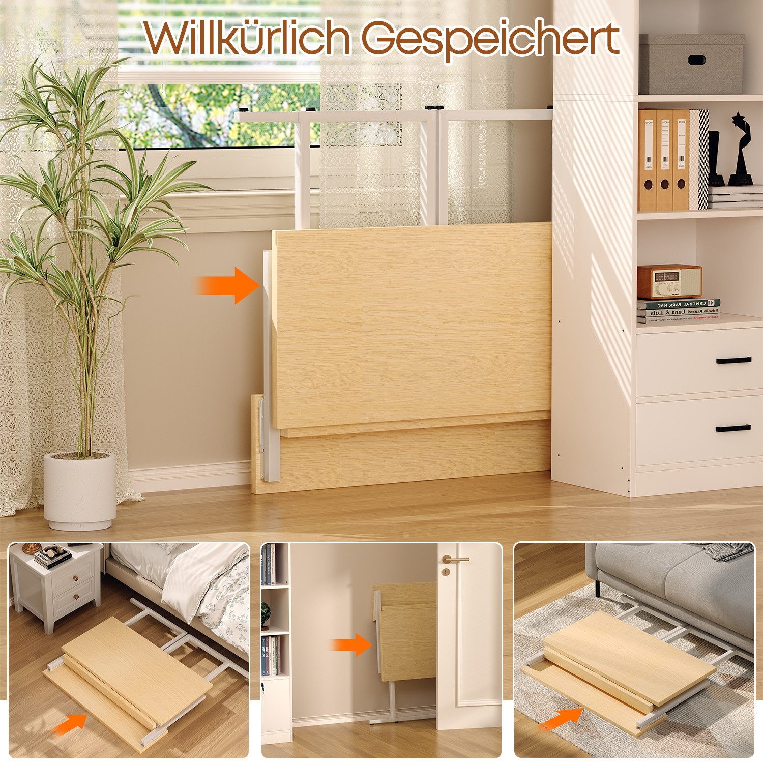 HOMALL Schreibtisch Klappbarer Schreibtisch mit Monitorhalterung Gaming-Schreibtisch (80 cm breiter mehrstufiger Notebook-Schreibtisch, bequem zusammenklappbar) – Bild 5 von 5