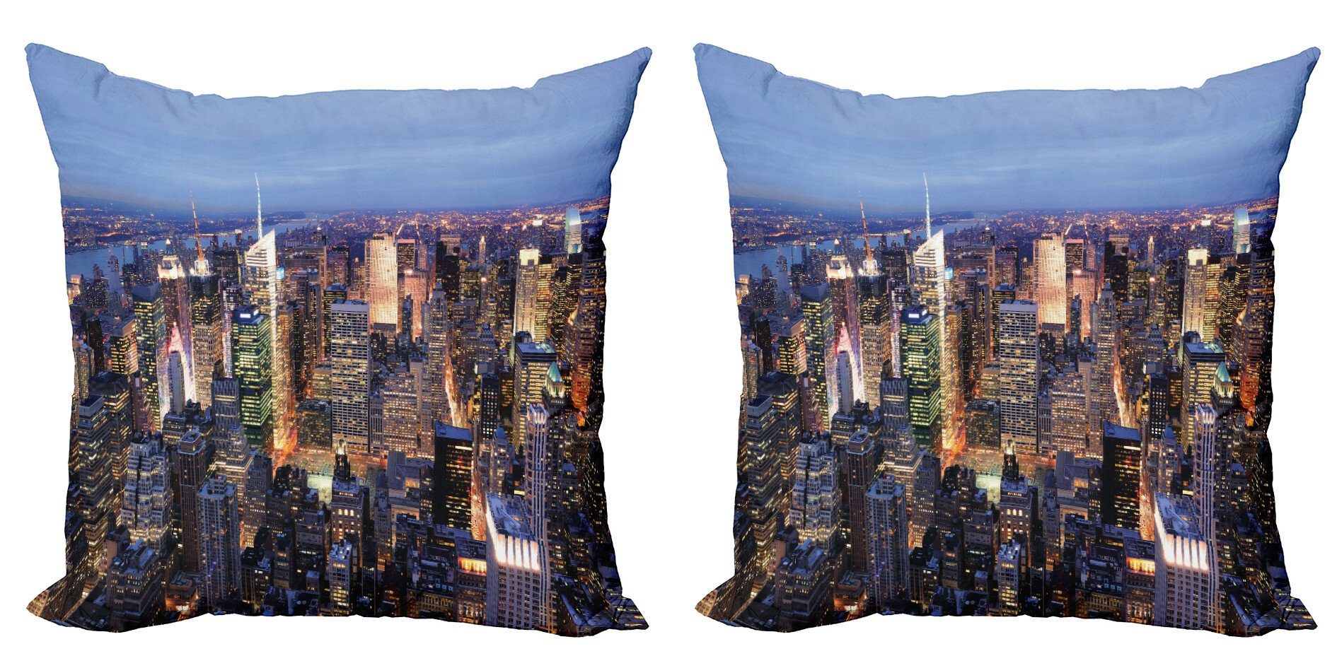 Kissenbezüge Modern Accent Doppelseitiger Digitaldruck, Abakuhaus (2 Stück), Landschaft Luftaufnahme von New York City
