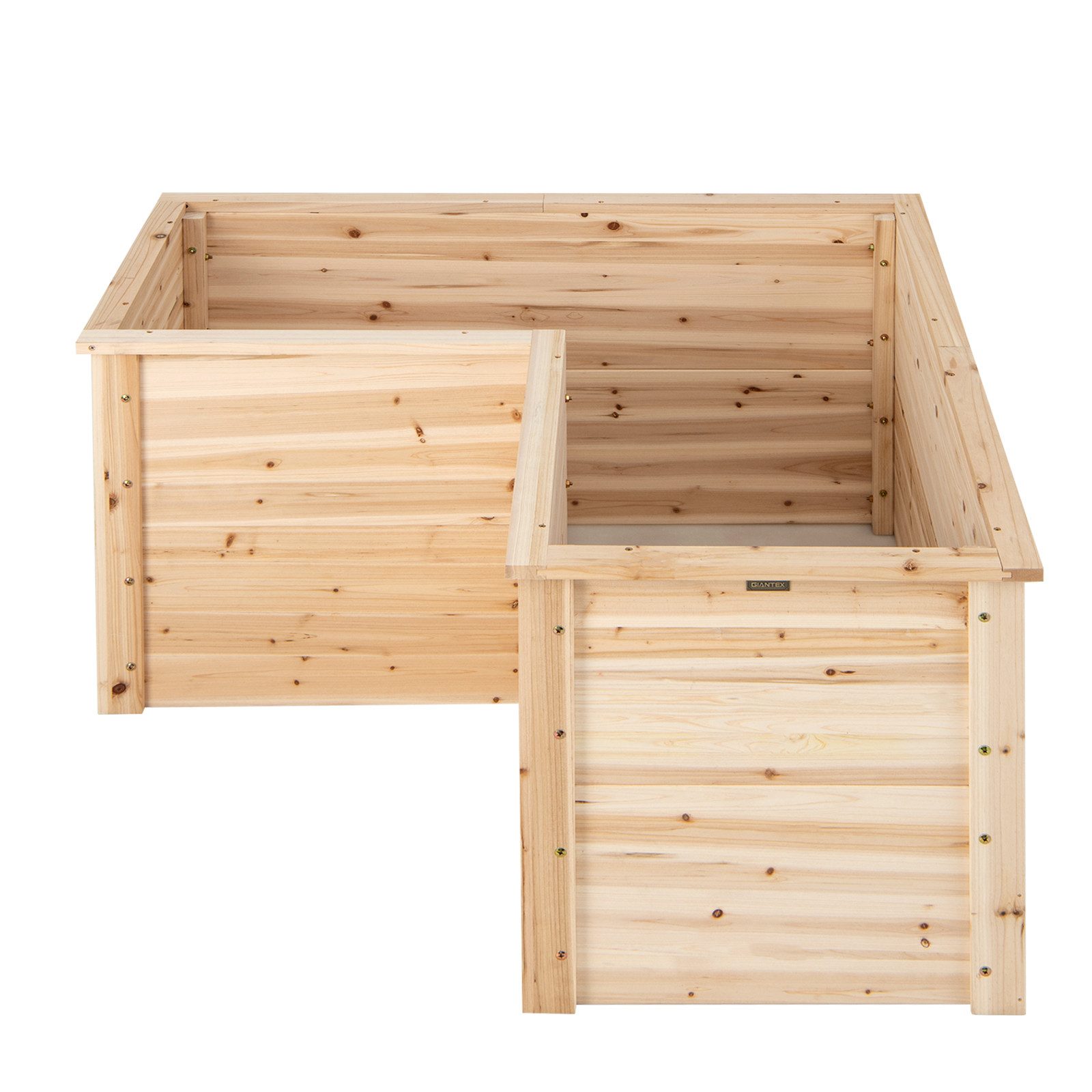 COSTWAY Blumenkasten, L-förmig Hochbeet, aus Tannenholz, 120x120x63cm günstig online kaufen