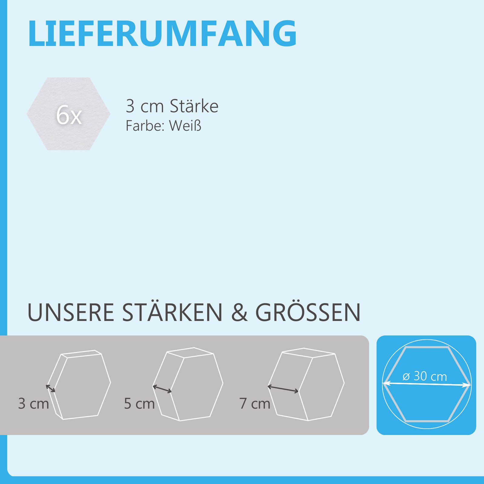 platino24 Akustikplatte 6 Absorber Wabenform Basic aus Basotect ® G+
