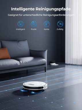 Laresar Saugroboter Evol 3s, mit Fernbedienung, Smart Home, Saugroboter mit Wischfunktion, 4000Pa Staubsauger Roboter 150 Min Max, Saugroboter ideal für Hartböden/Tierhaare/Teppiche, Intelligente App-Steuerung, Arbeit mit Alexa