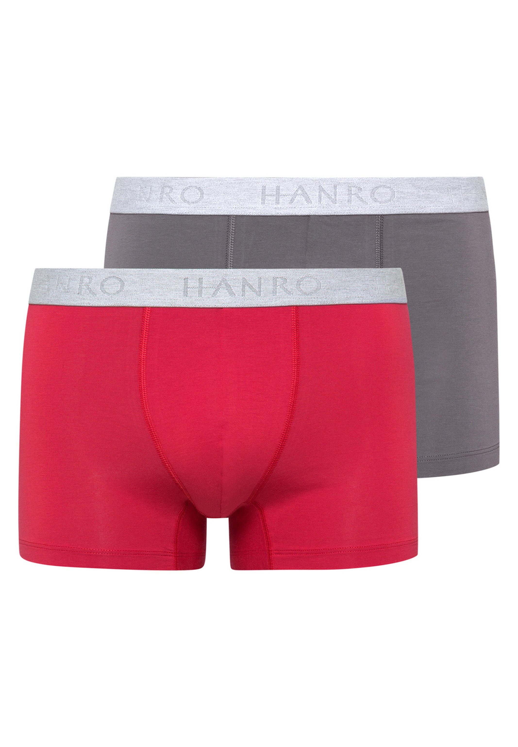 (Spar-Set, Hanro Retro Pant Boxer - Baumwolle 2-St) Essentials Short / 2er - Pack Cotton Amaranth/Mercury Retro