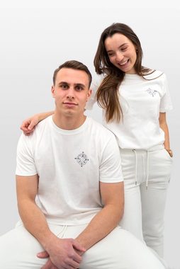 TheHeartFam T-Shirt Nachhaltiges Bio-Baumwolle Tshirt Creme Weiß Classic Herren Frauen Hergestellt in Portugal / Familienunternehmen