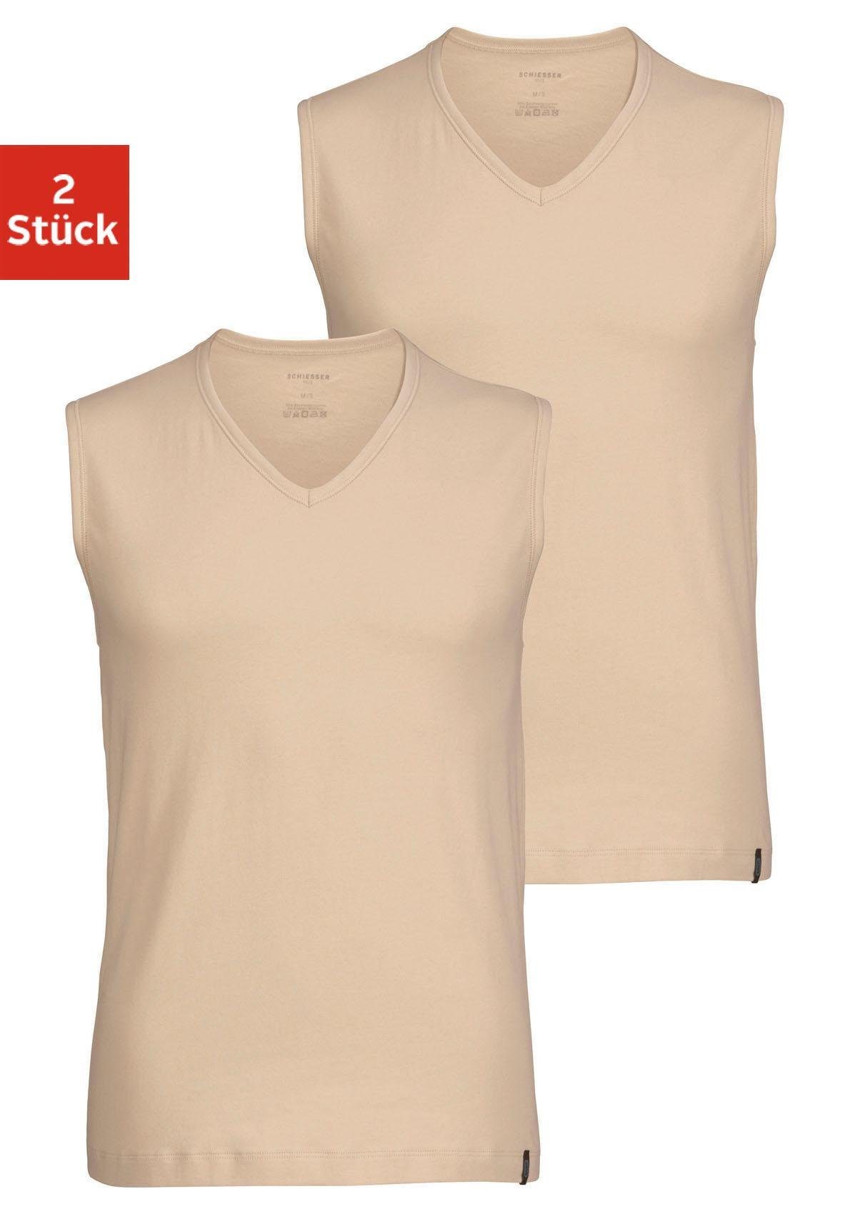 Schiesser Unterziehshirt (2 Stück), Basic Muscle-Shirts mit V-Ausschnitt  online kaufen | OTTO