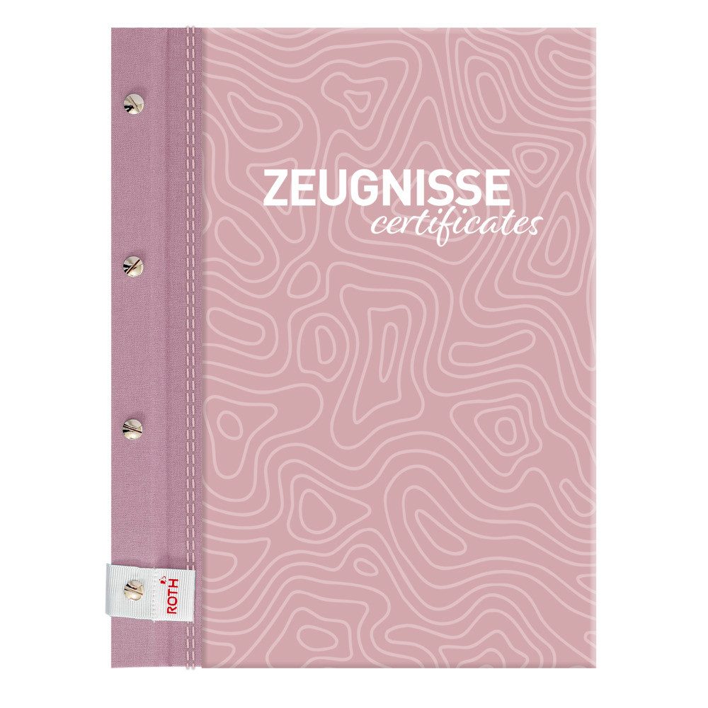 Roth Ringbuchmappe Roth Zeugnismappe Dusty Rose mit Buchschrauben DIN A4 12 Einlagen