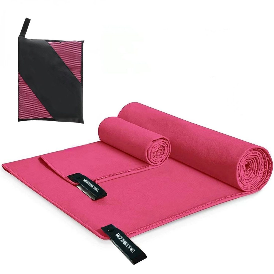 Set pink Handtuch Handtuch Strandtuch Groß(152x76cm)+Handtüch Klein(80x40cm), Haiaveng Sporthandtuch Set,Badetuch Outdoor Reisehandtuch Verfügbar als Handtuch
