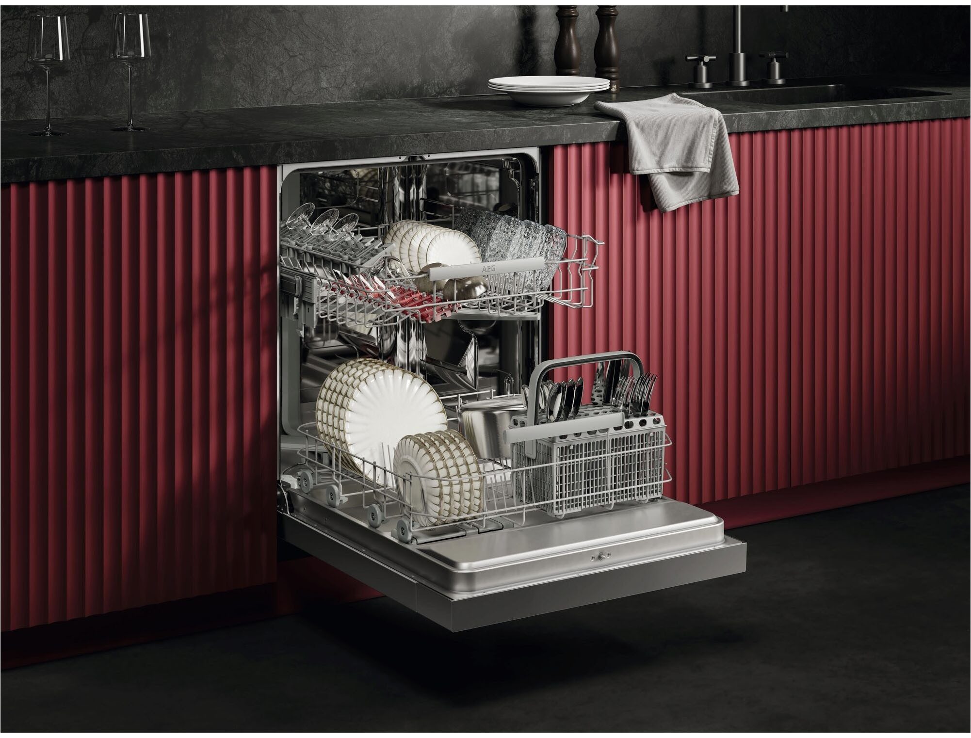 AEG Unterbaugeschirrspüler 6000 GU620C2SCM, Spülmaschine – starke Sprühabdeckung, viel Platz & sauber – Bild 4 von 5