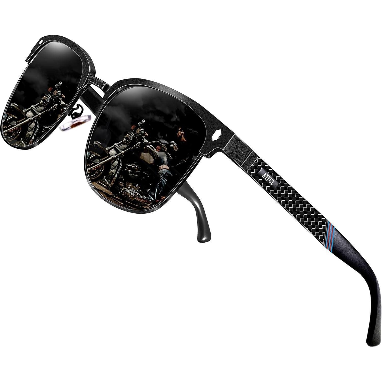 LuxusKollektion Retrosonnenbrille Sonnenbrille Herren Polarisiert Verspiegelt Schwarz (Non Verspiegelt)
