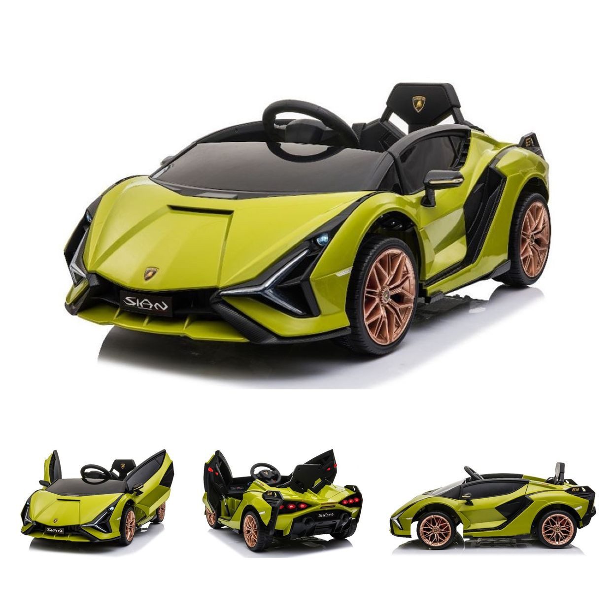 ES-Toys Elektro-Kinderauto Elektroauto Lamborghini Sian, Belastbarkeit 40 kg, EVA-Reifen Flügeltüren Scheinwerfer