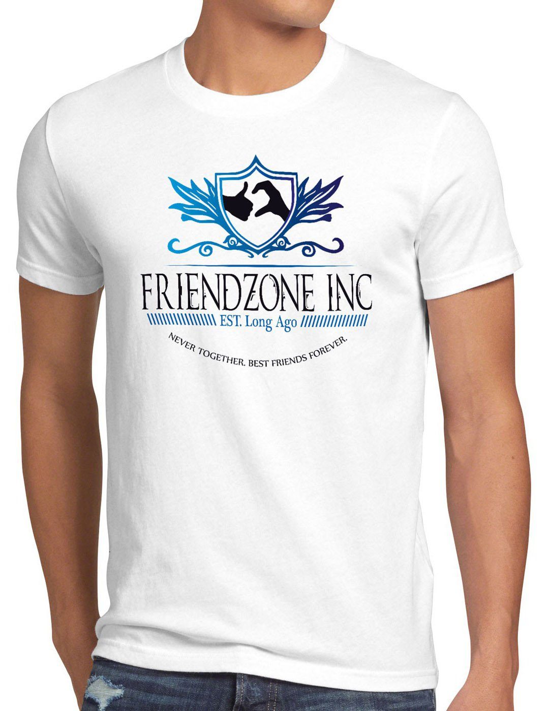 style3 Print-Shirt Herren T-Shirt Friend Zone Beste Freunde Bro Brother Brotherhood 9gag meme gamer weiß