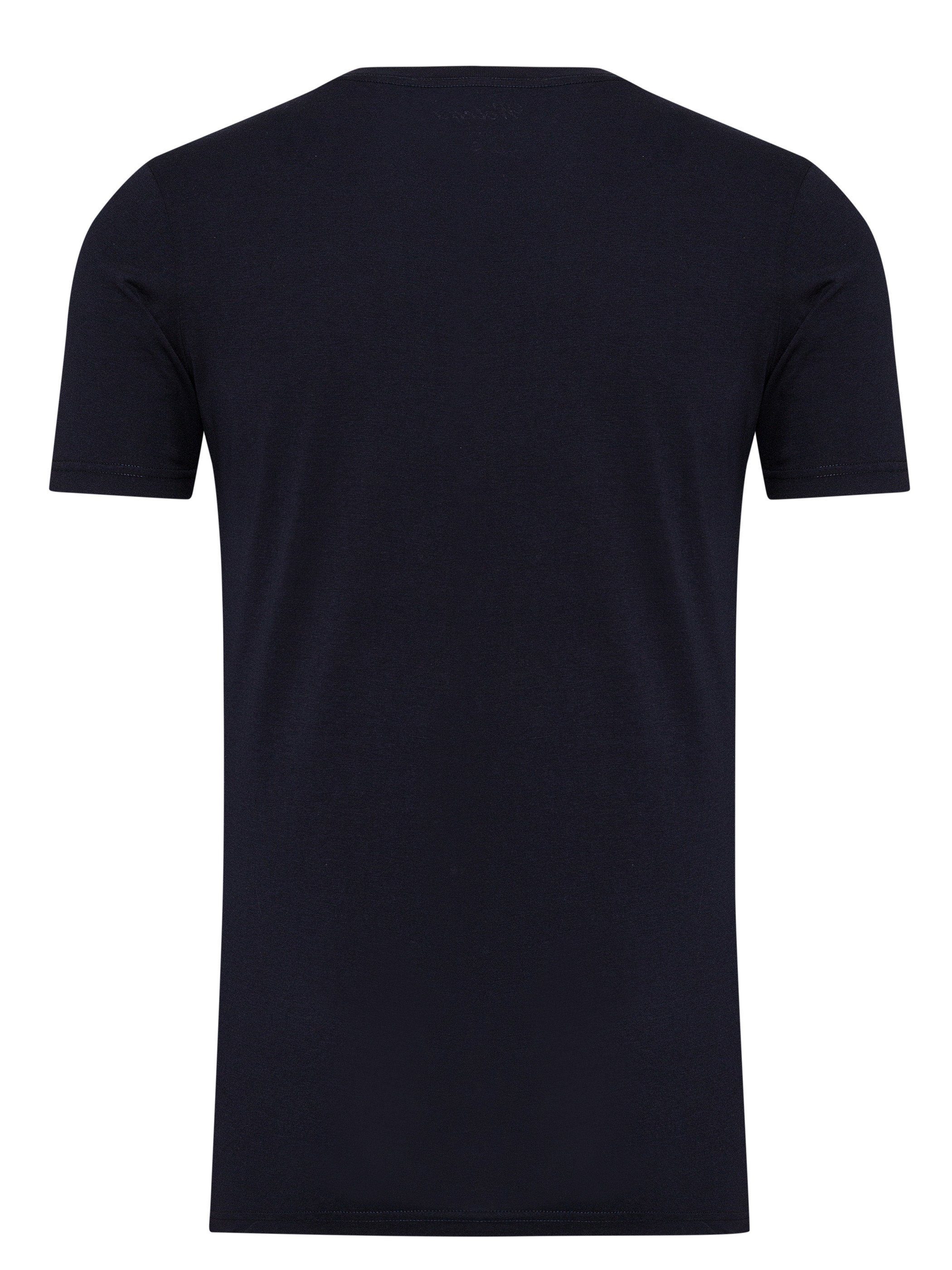 Basic sky Crew night Neck WOTEGA Blau (193924) (Set) Alton Rundhalsshirt modernes Tee T-Shirt