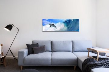 möbel-direkt.de Leinwandbild Bilder XXL Delfine im Meer Wandbild auf Leinwand
