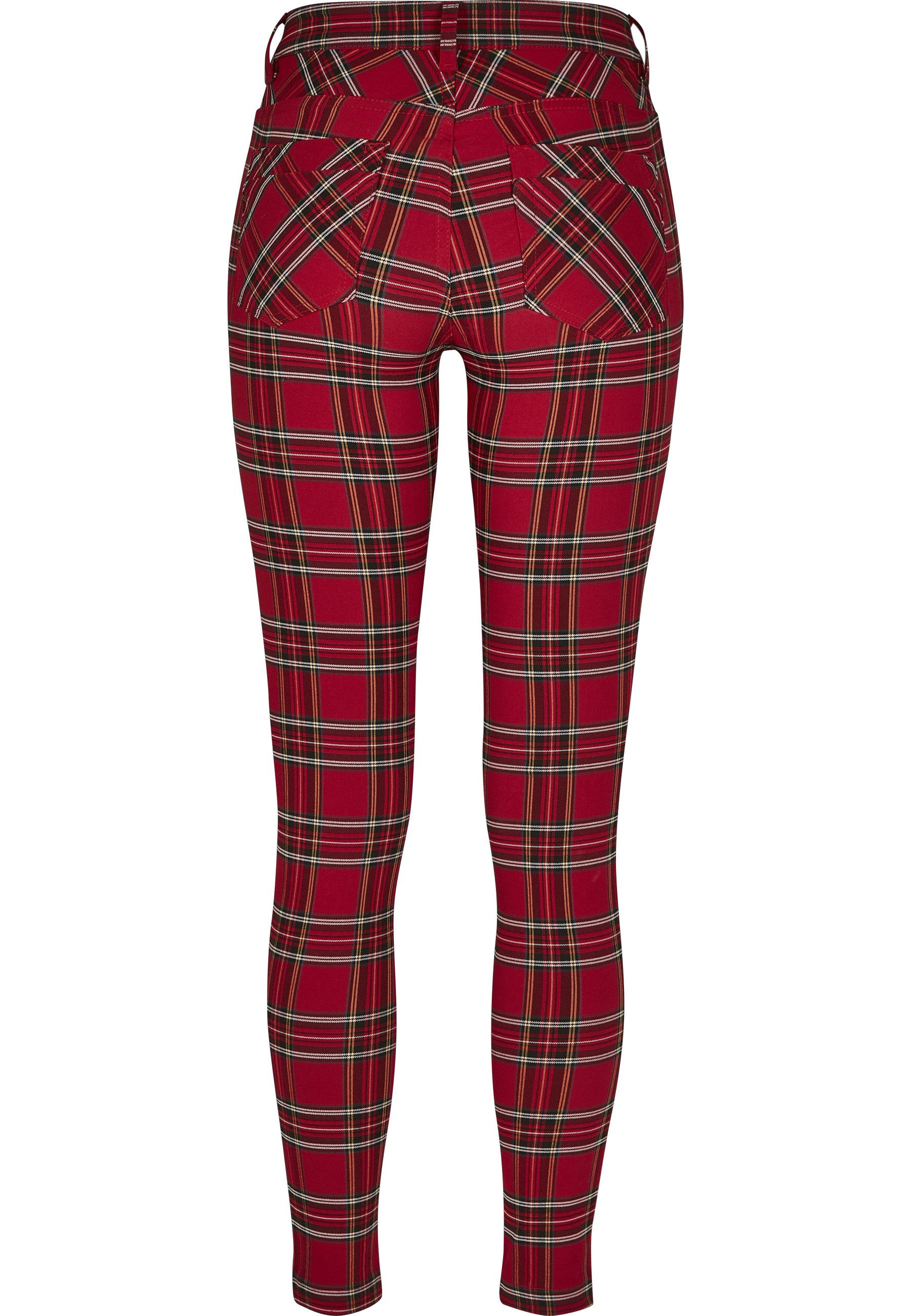 URBAN CLASSICS Stoffhose Urban Classics Damen Ladies Skinny Tartan Pants (1-tlg)