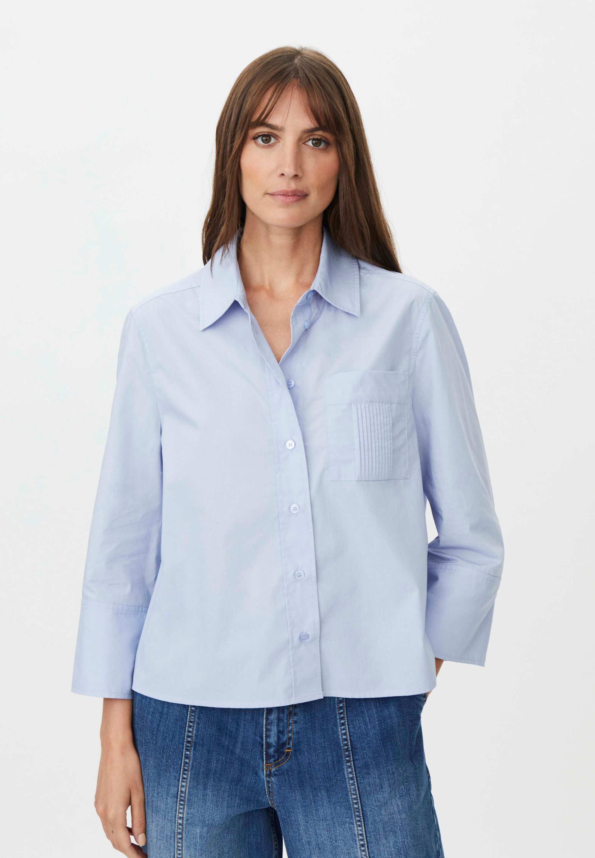 Masai 3/4-Arm-Shirt MaIvra Baumwollpopeline mit Dreiviertelärmeln