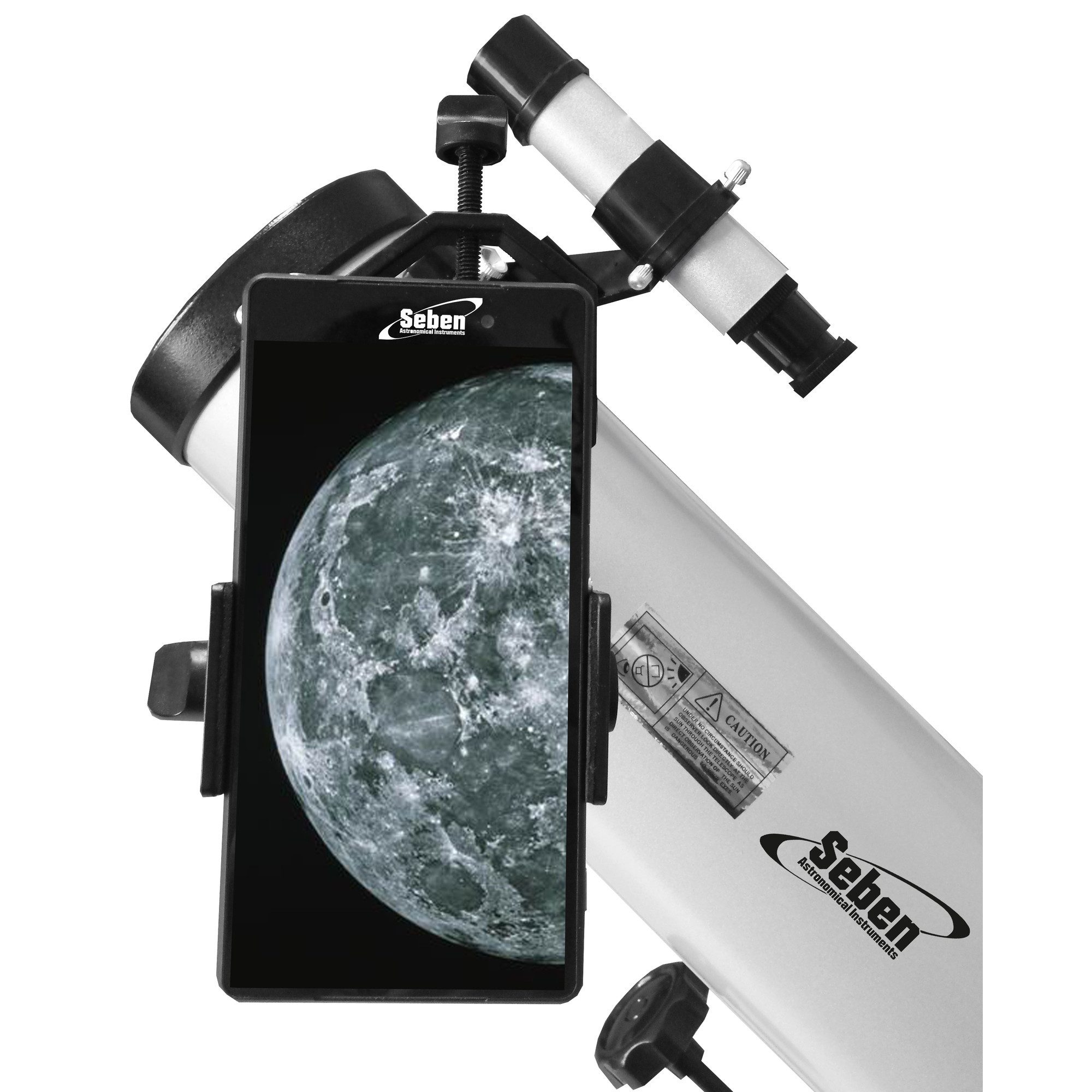 Seben Teleskop Seben 76-900 EQ2 Reflektor Teleskop + Smartphone Adapter DKA5 +
