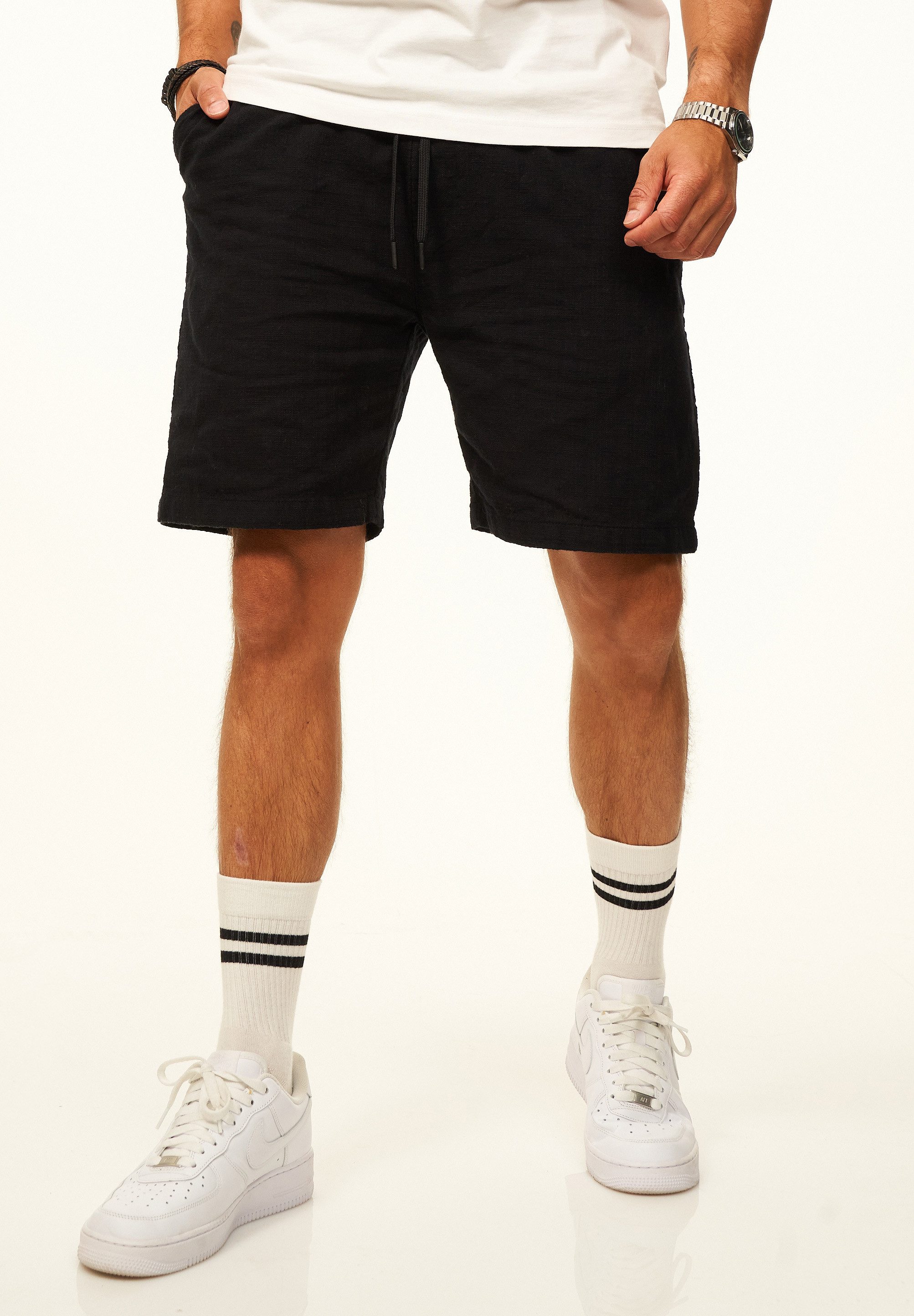 Chinoshorts für Herren in Leinen-Optik als Kurze Hose - Sommershorts