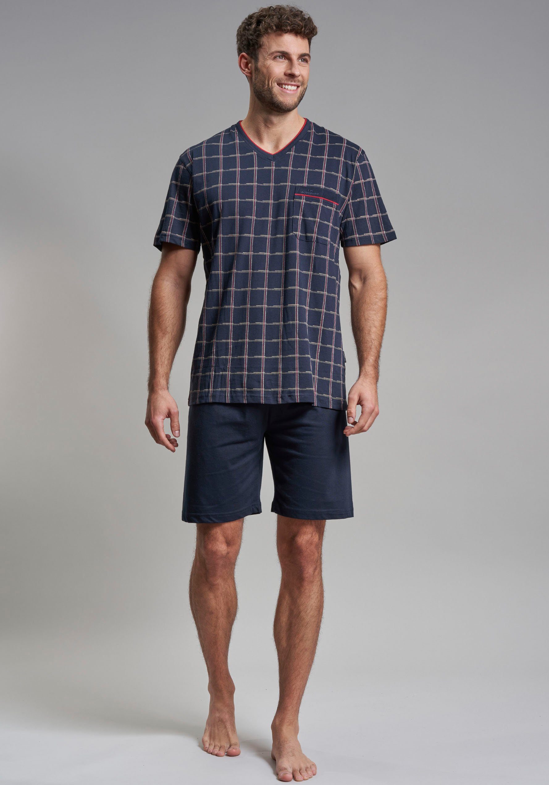 GÖTZBURG Shorty Bronx (2 tlg) Kurzarm, V-Ausschnitt, kurze Hose, Baumwolle, günstig online kaufen