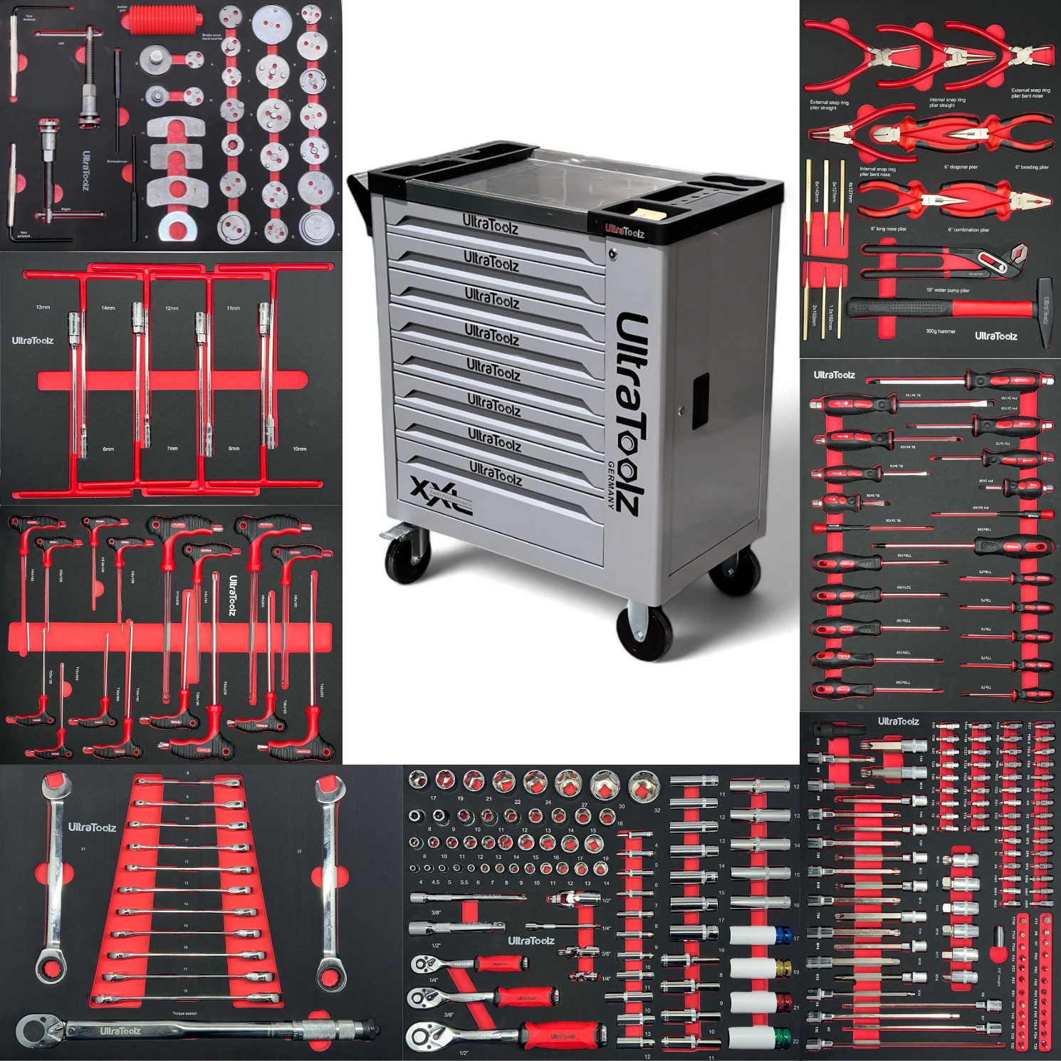 UltraToolz Werkstattwagen UltraToolz Werkstattwagen befüllt 8/8 Grau günstig online kaufen