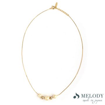 MELODY Accessory Perlenkette Gold kette mit formelle Baumwolle Perlen hergestellt in Japan