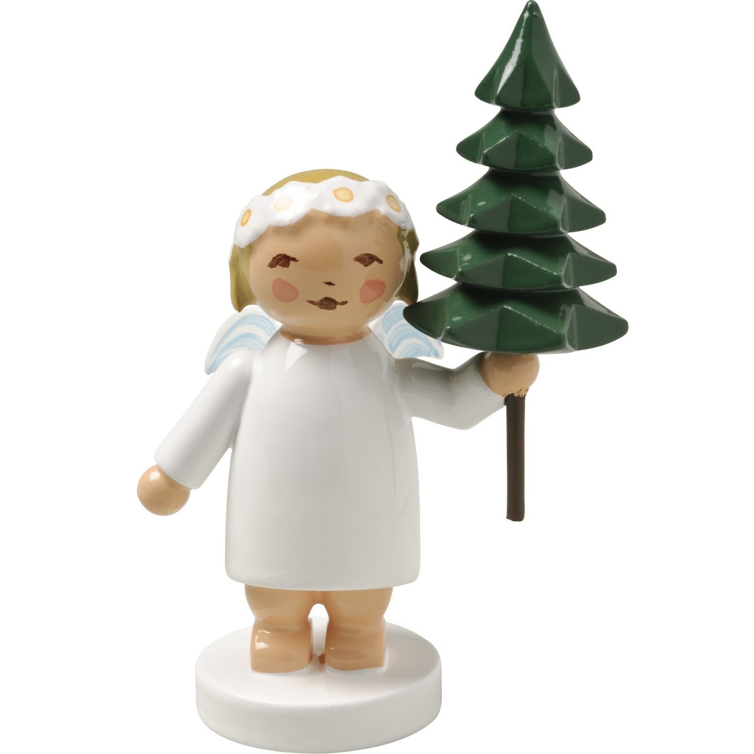 Wendt & Kühn Weihnachtsfigur Margeritenengel mit Tannenbaum 634/30/4 | Dekofiguren
