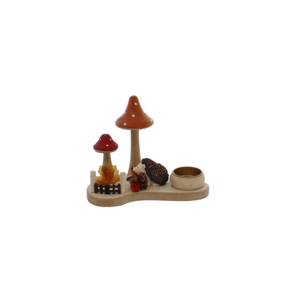 MICA Dekolicht Pilze und Igel - Teelichthalter - ca. 18x9,5x13,5 cm