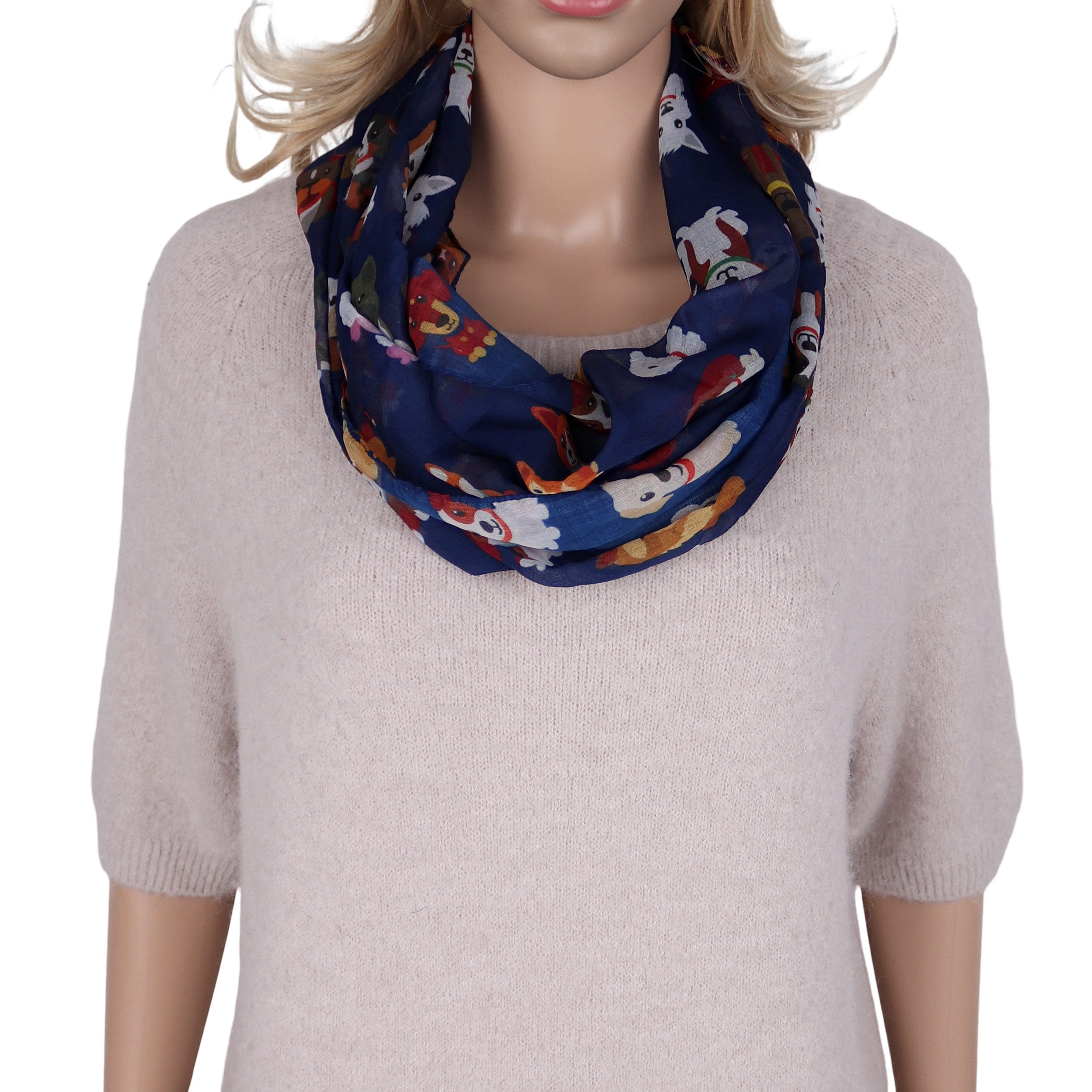 Loop Damen Schal mit Tollem Muster Weich aus 700% Viskose, Schlauchschal