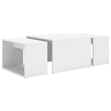 furnicato Couchtisch 3-tlg. Satztisch-Set Weiß 60x60x30 cm Spanplatte