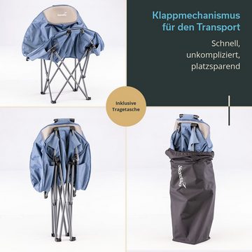 Skandika Campingstuhl Moonchair Kupari XL, Campingstuhlfaltbar, 150 kg Benutzergewicht, weich gepolstert