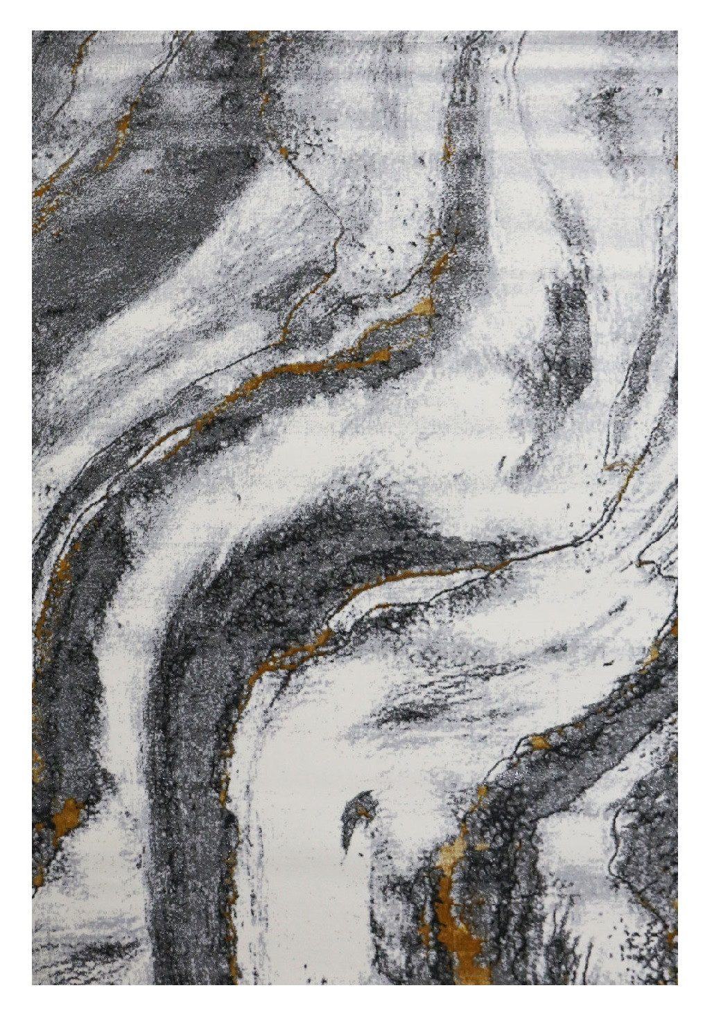 Vimoda Teppich Marmor 3D Optik, weich Dick, Rechteckig, Höhe: 11 mm, Teppich, Granit Motiv, Glänz, Wohnzimmer, Schlafzimmer