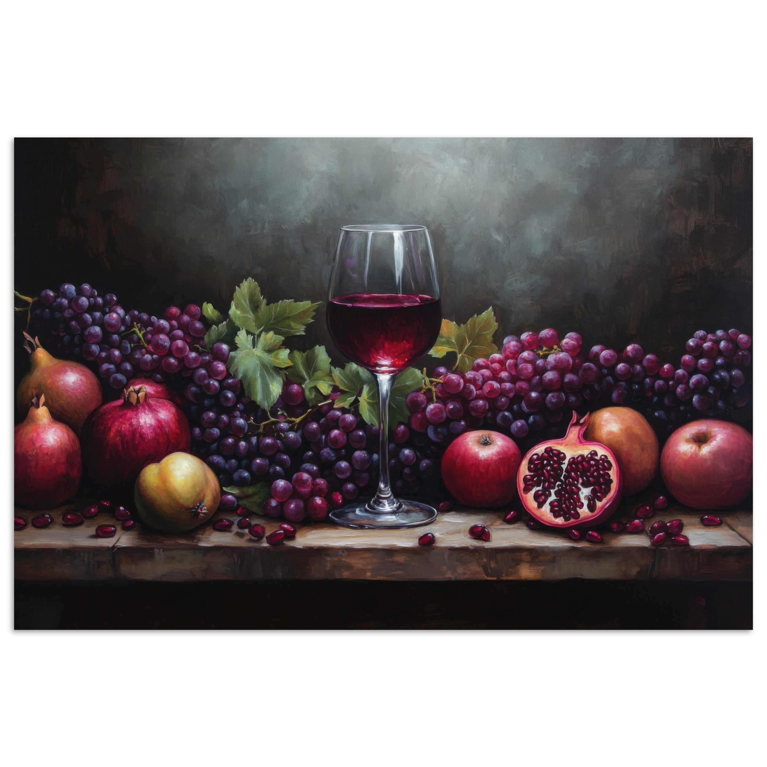 Poster Wein - Obst - Stilleben