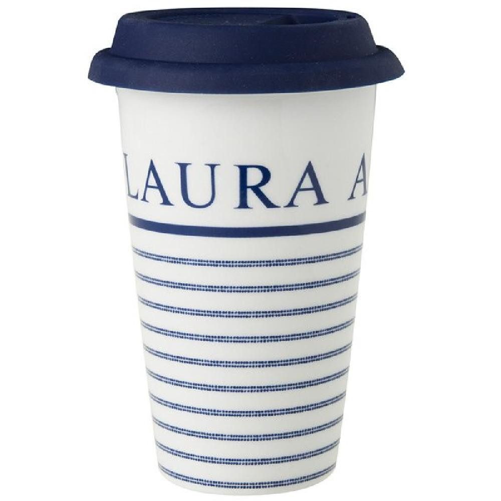 LAURA ASHLEY Thermobecher Coffee 2 Go Becher Blueprint Candy Stripe