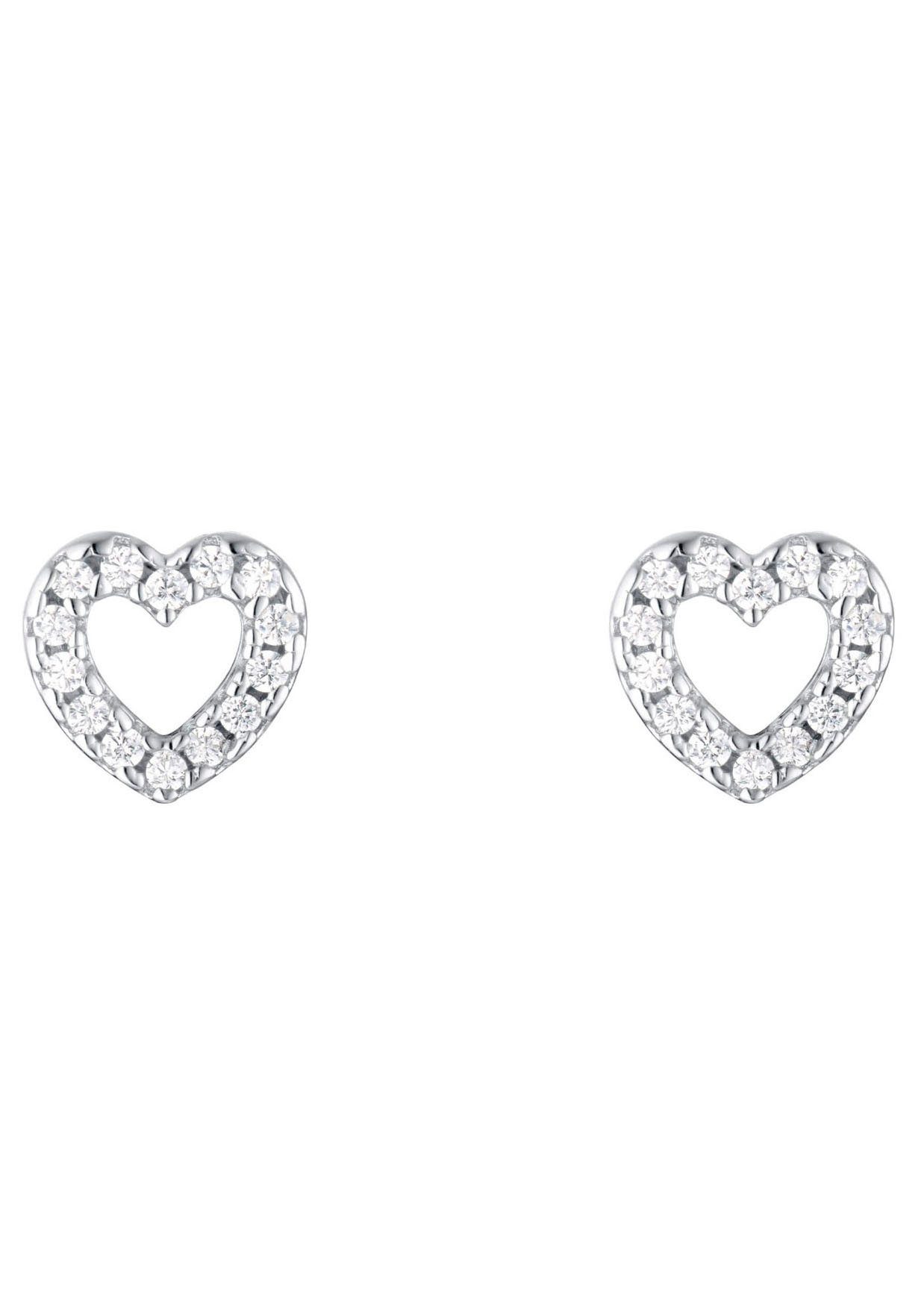 Amor Paar Ohrstecker Shiny Heart (2-tlg), mit Zirkonia (synth) – Bild 2 von 4