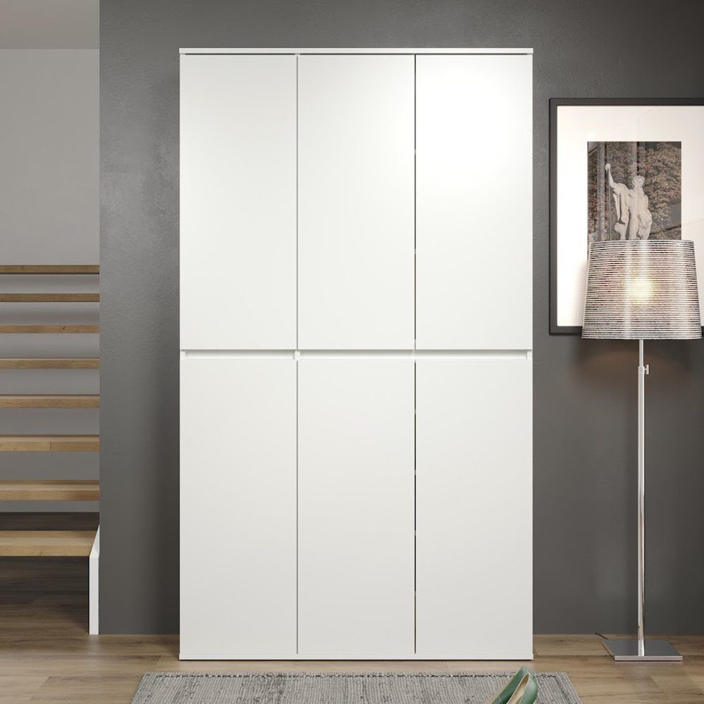 trendteam Garderobenschrank Nevada Weiß Melamin Hochschrank günstig online kaufen