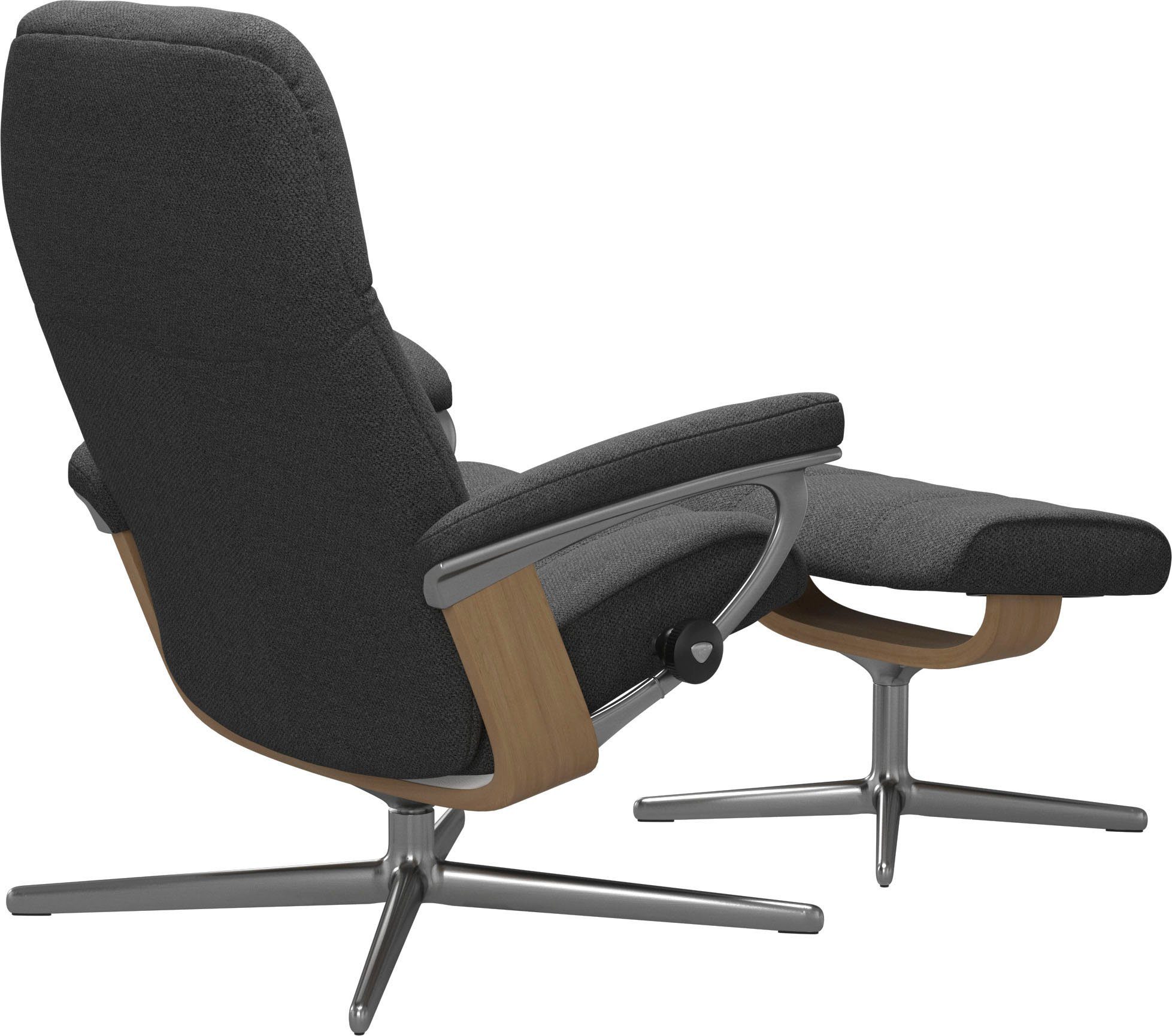 mit Cross Hocker, Holzakzent Hocker), (Set, M Größe mit Base, L, Relaxsessel Relaxsessel Stressless® Consul Eiche & mit S,