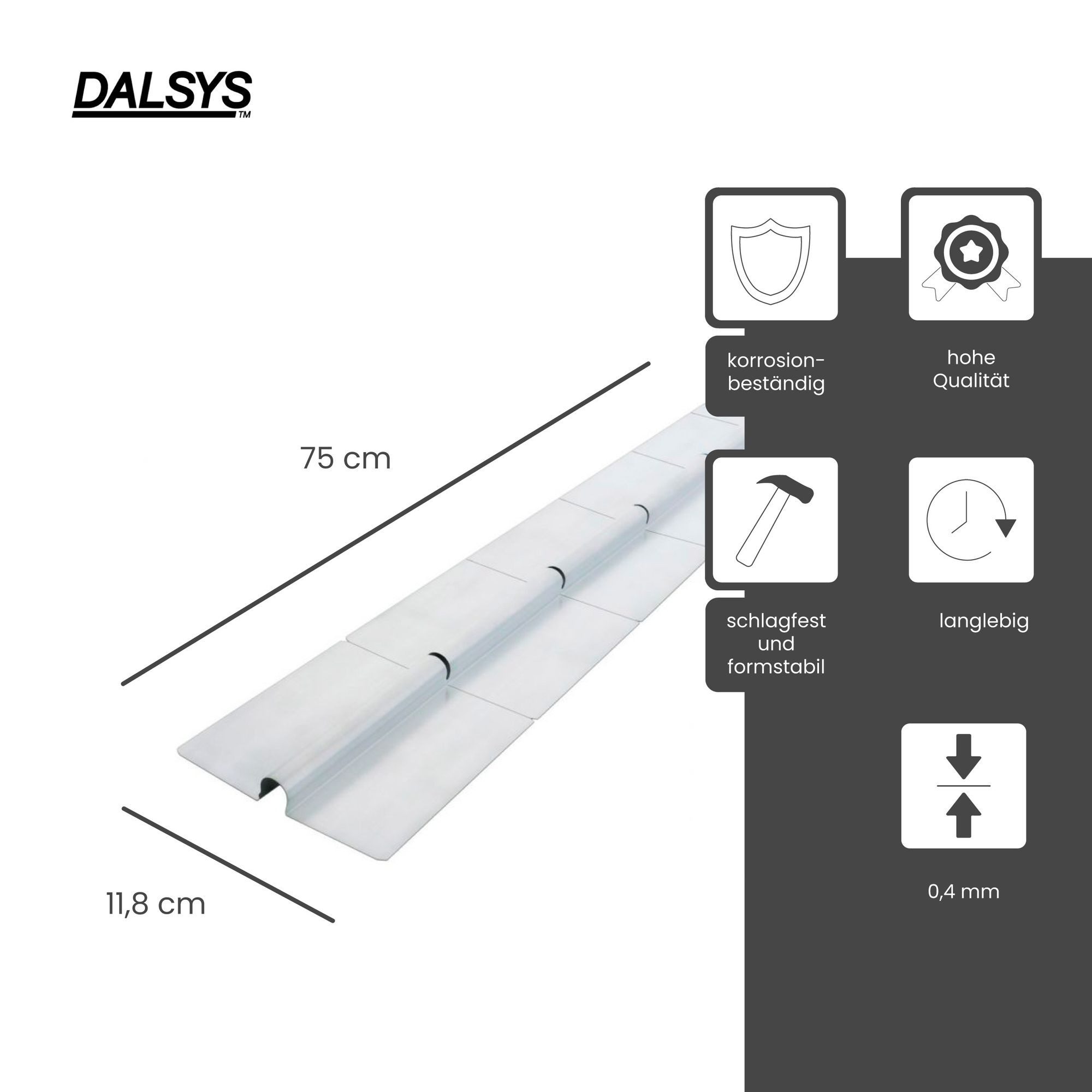 Dalsys Wärmepad, Wärmeleitblech für 16mm Heizrohr VPE 748mm Fußbodenheizung 48-tlg., für Heizungsrohr mit Sollbruchstelle für gleichmäßige Wärmeverteilung