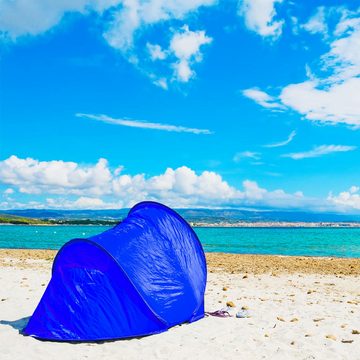 Retoo Strandmuschel Strandmuschel Reise-Strandmuschel Sonnenschutz Windschutz Blau, Personen: 4 (Set, Pop-up-Strandzelt, Folienverpackung), Innovativen Pop-Up-Technologie, Einfach zu tragen, Reißfestes Material