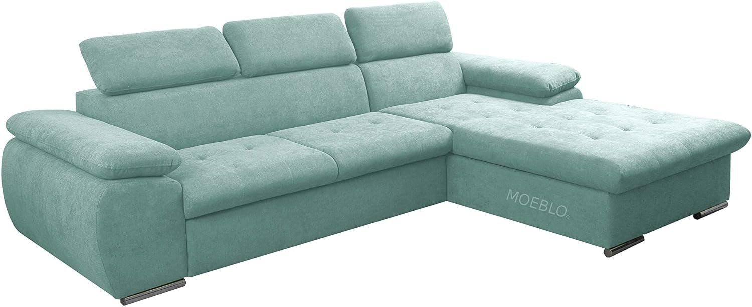 MOEBLO Ecksofa Nilux, Sofa Couch L-Form Polsterecke für Wohnzimmer, Schlafsofa Sofagarnitur Wohnlandschaft, mit Bettkasten und Schlaffunktion