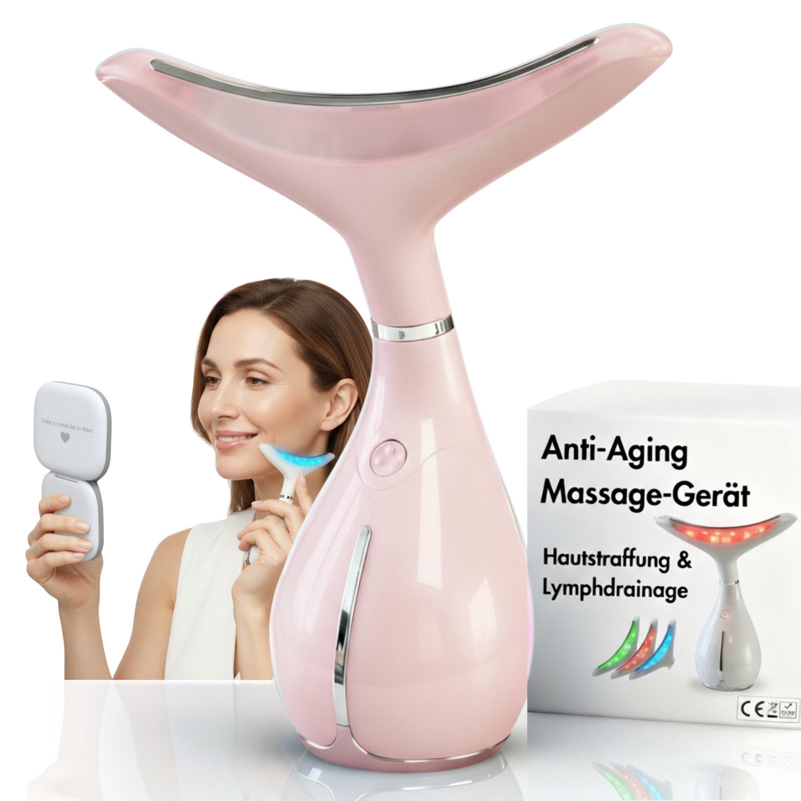BeautiQ Gesichtsmassagegerät [Preissieger] Beauty Prestige Anti-Aging, Faltenwunder, 4-in-1-Technologie für jugendliche Haut: LED, Vibration, Wärme & Kälte