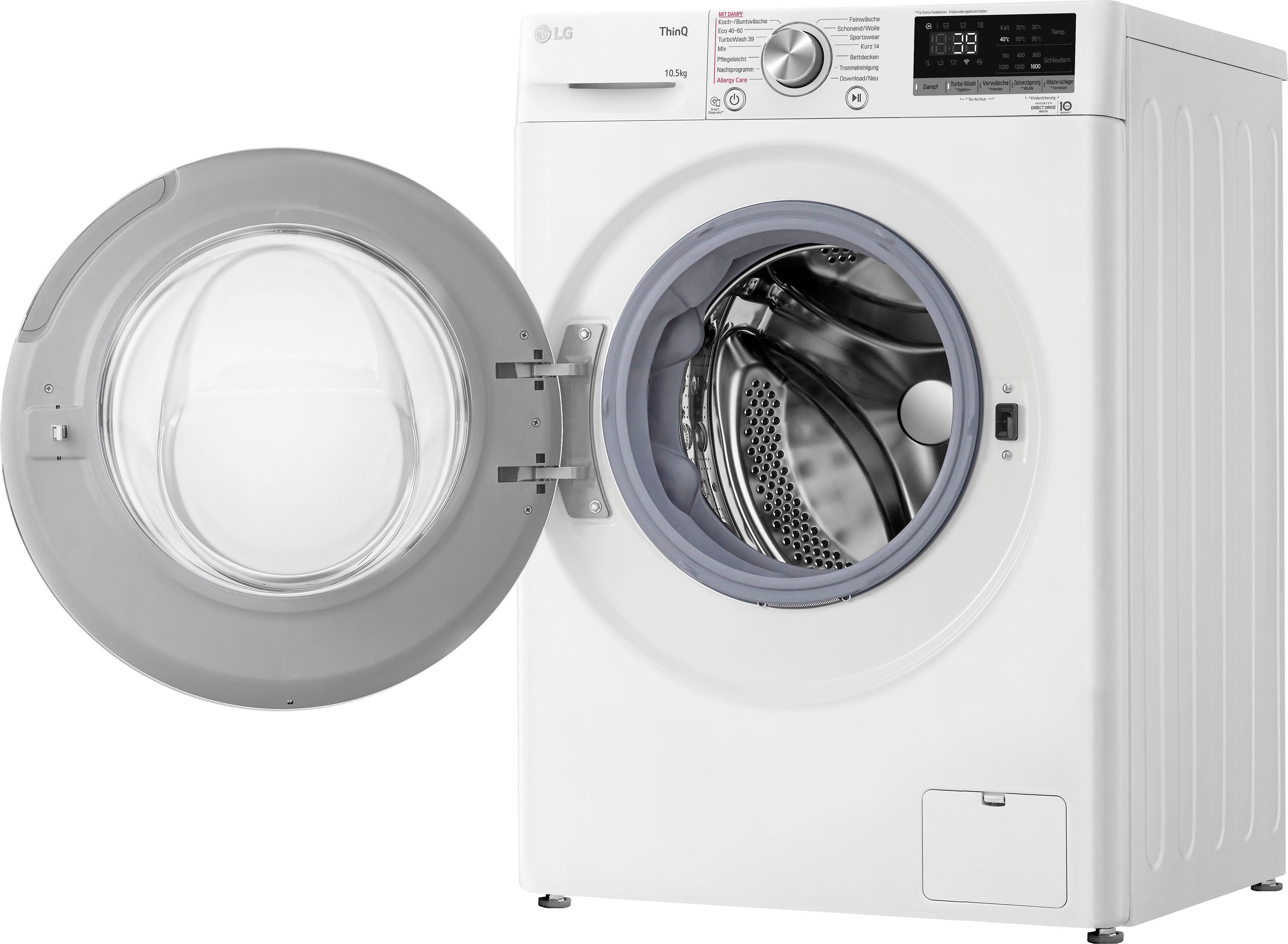kg, 39 nur 10,5 Waschmaschine - TurboWash® Waschen LG U/min, 1600 F6WV710P1, in Minuten