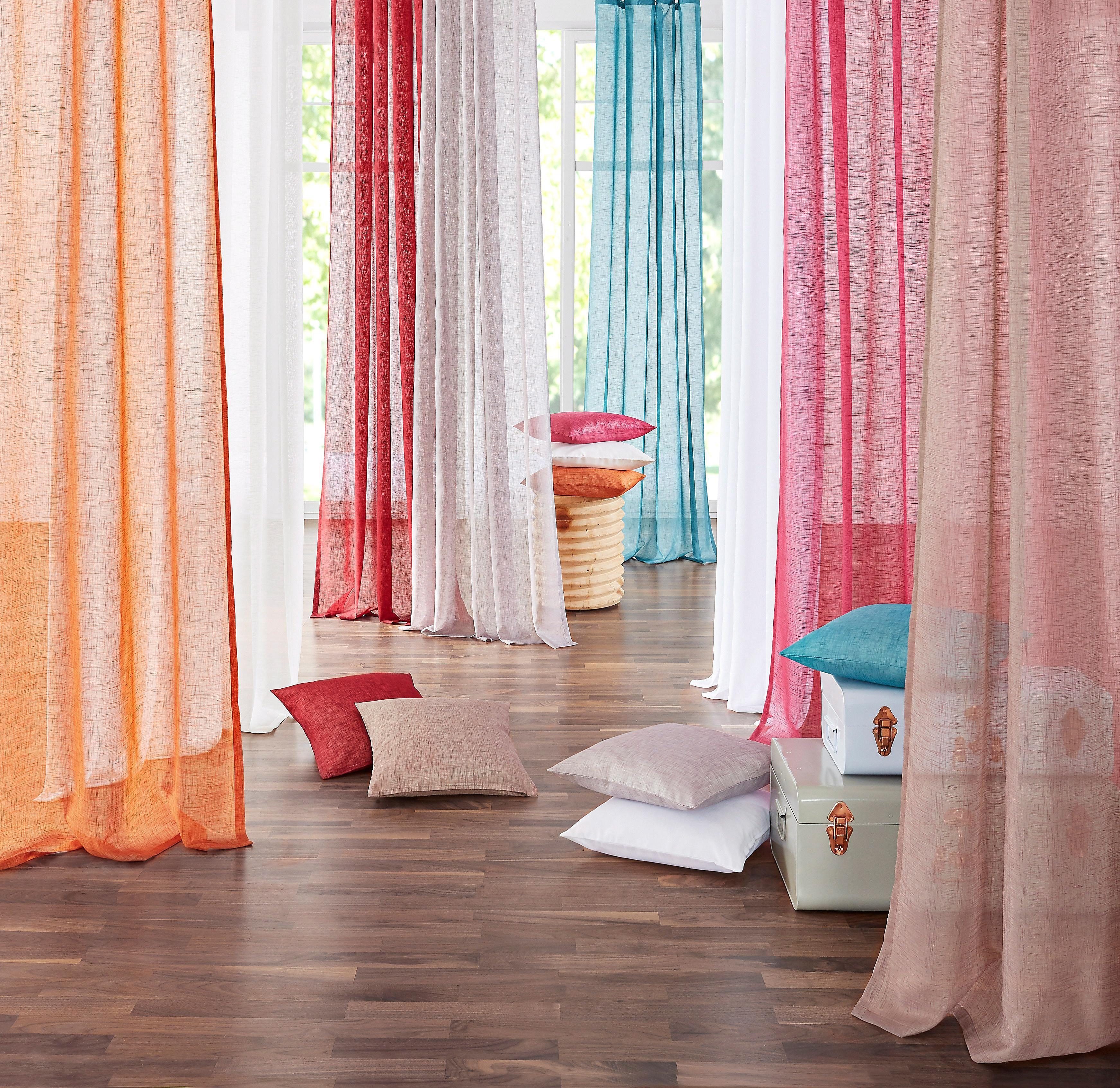 my home Gardine REGINA (2 St), Kräuselband, transparent, Voile, Vorhang, Fe günstig online kaufen