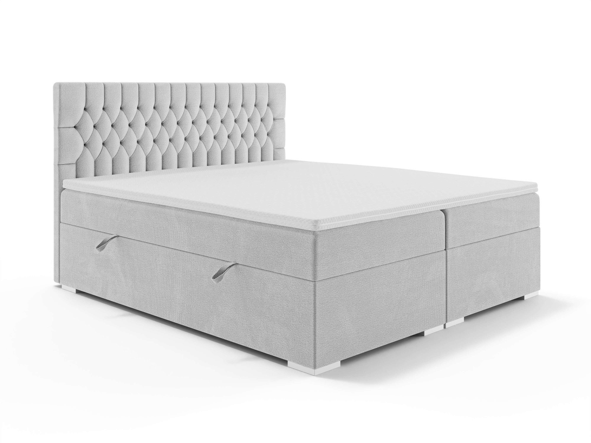 Home affaire Bett ALIY mit Matratze und Topper, in 3 Breiten (140, 160 und 180 cm), Boxspringbett mit Kopfteil, Bettkasten, Matratze (BFK/TFK) und Topper