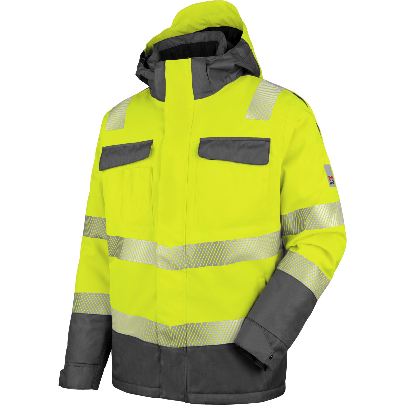 Würth MODYF Arbeitsjacke Warnschutz-Parka Neon EN 20471 Wetterfester HI-VIS Parka für Herren